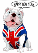 Chien britannique pour une nouvelle année 2026 joyeuse